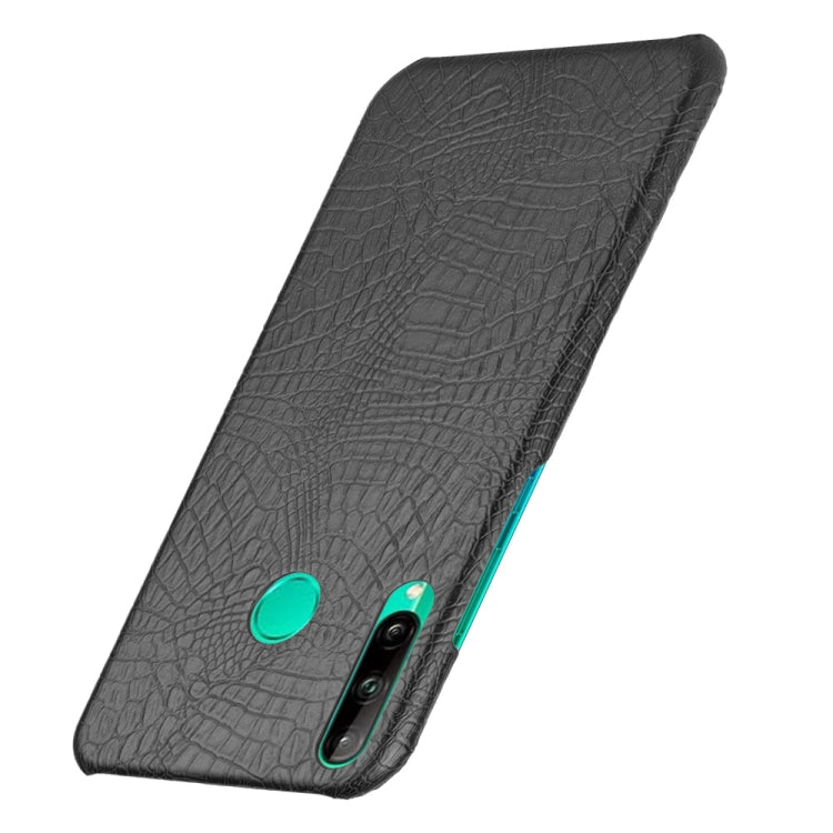 For Huawei P40 lite E/Y7p Shockproof Shockproof Crocodile Texture PC + PU Case(Black)