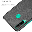 For Huawei P40 lite E/Y7p Shockproof Shockproof Crocodile Texture PC + PU Case(Black)