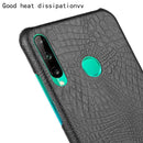 For Huawei P40 lite E/Y7p Shockproof Shockproof Crocodile Texture PC + PU Case(Black)