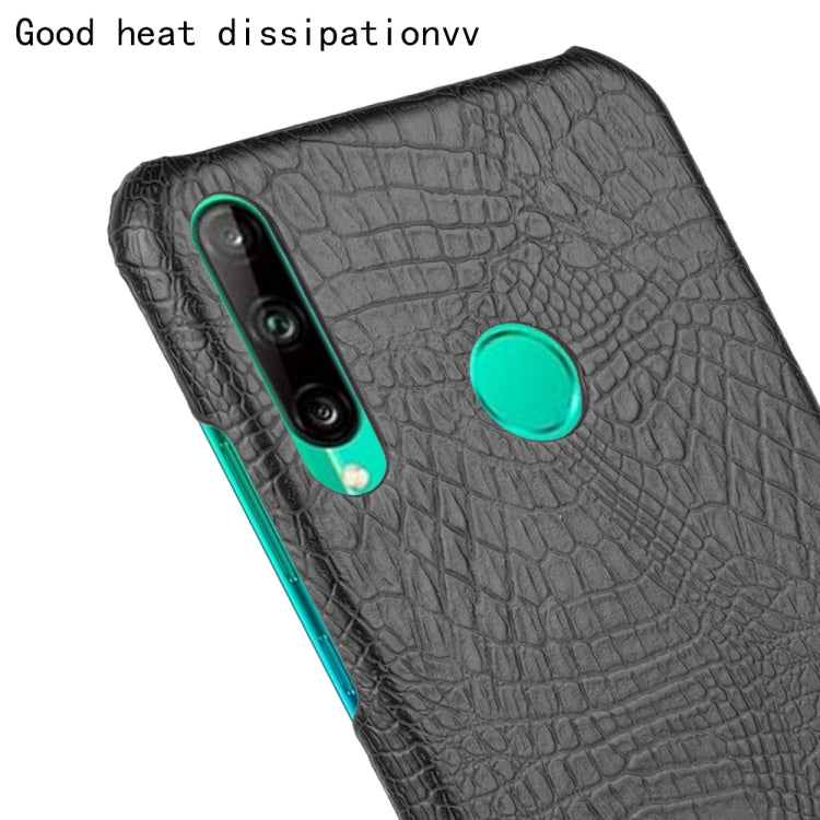 For Huawei P40 lite E/Y7p Shockproof Shockproof Crocodile Texture PC + PU Case(Black)