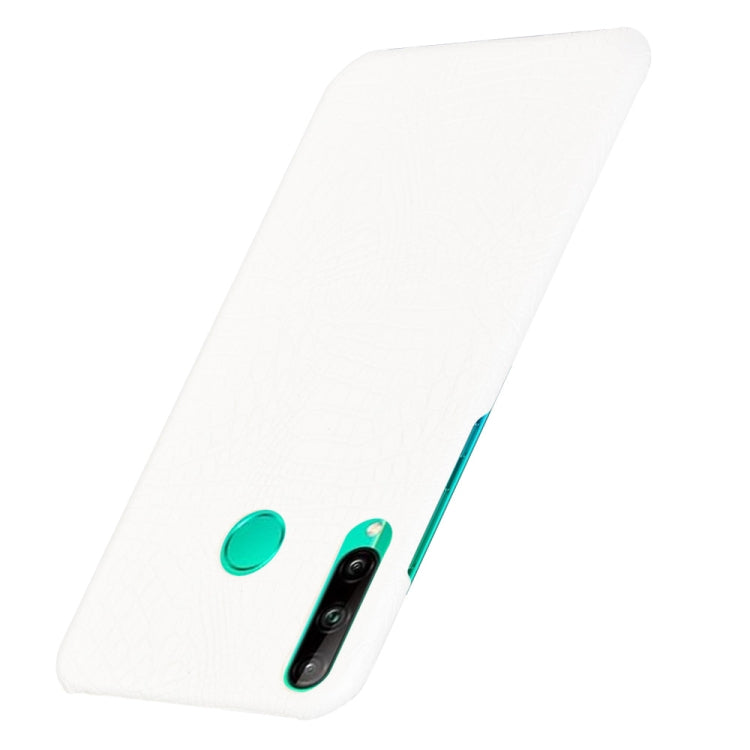 For Huawei P40 lite E/Y7p Shockproof Shockproof Crocodile Texture PC + PU Case(White)