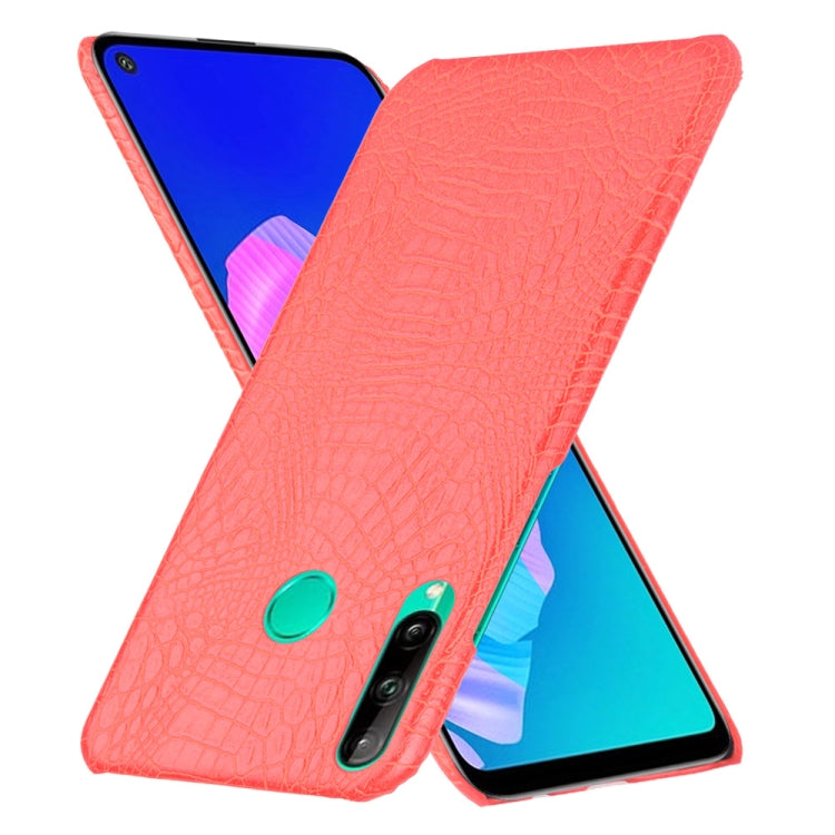For Huawei P40 lite E/Y7p Shockproof Shockproof Crocodile Texture PC + PU Case(Red)