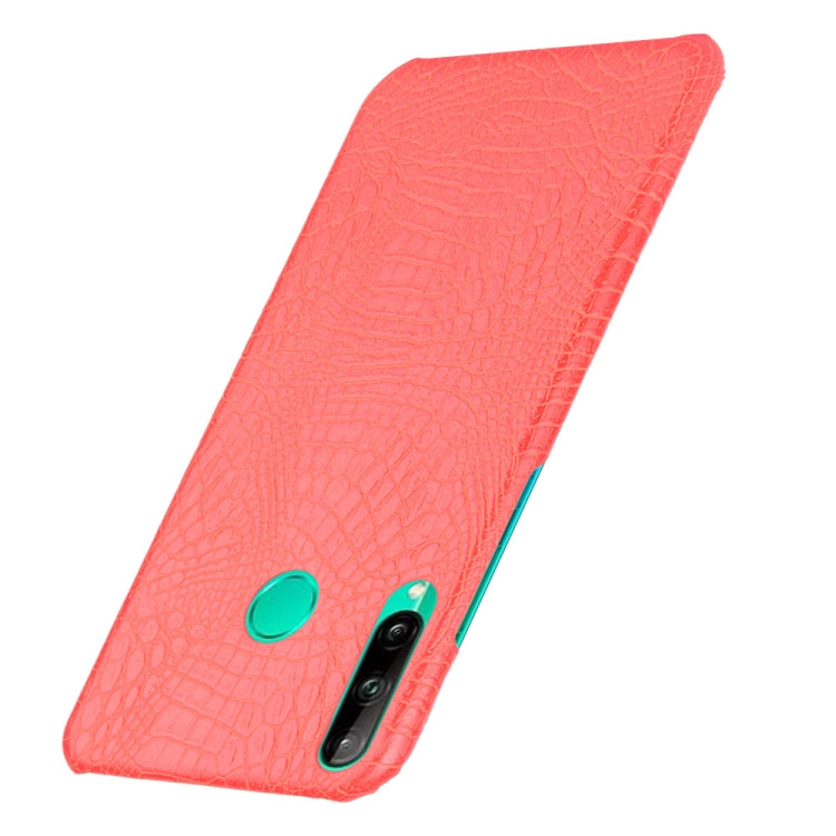 For Huawei P40 lite E/Y7p Shockproof Shockproof Crocodile Texture PC + PU Case(Red)