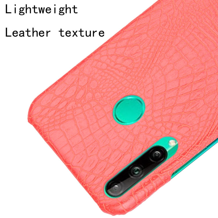 For Huawei P40 lite E/Y7p Shockproof Shockproof Crocodile Texture PC + PU Case(Red)