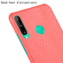 For Huawei P40 lite E/Y7p Shockproof Shockproof Crocodile Texture PC + PU Case(Red)