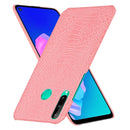 For Huawei P40 lite E/Y7p Shockproof Shockproof Crocodile Texture PC + PU Case(Pink)