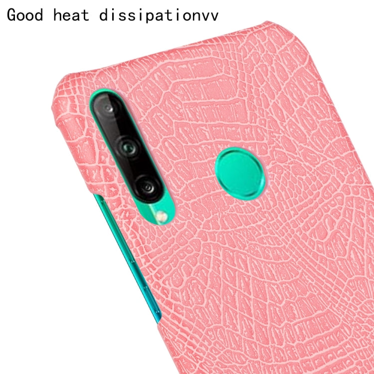 For Huawei P40 lite E/Y7p Shockproof Shockproof Crocodile Texture PC + PU Case(Pink)