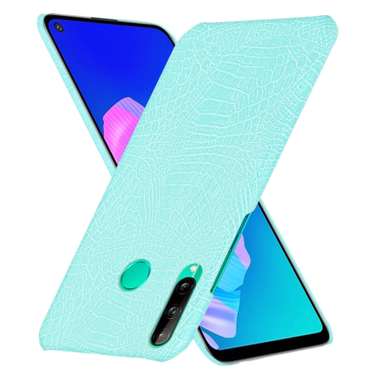 For Huawei P40 lite E/Y7p Shockproof Shockproof Crocodile Texture PC + PU Case(Light green)