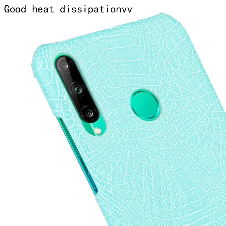 For Huawei P40 lite E/Y7p Shockproof Shockproof Crocodile Texture PC + PU Case(Light green)