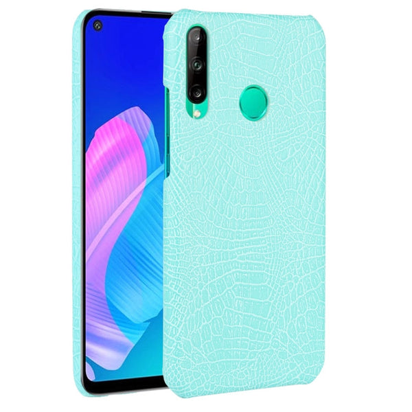 For Huawei P40 lite E/Y7p Shockproof Shockproof Crocodile Texture PC + PU Case(Light green)