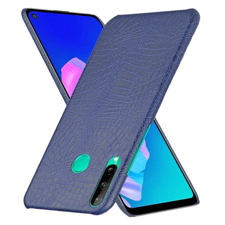 For Huawei P40 lite E/Y7p Shockproof Shockproof Crocodile Texture PC + PU Case(Blue)