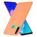 For Huawei P40 lite E/Y7p Shockproof Shockproof Crocodile Texture PC + PU Case(Orange)