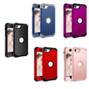 For iPhone SE 2022 / SE 2020 Silicone + PC Three-piece Anti-drop Mobile Phone Protection Bback Cover(Black)