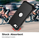 For iPhone SE 2022 / SE 2020 Silicone + PC Three-piece Anti-drop Mobile Phone Protection Bback Cover(Black)