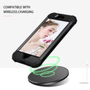 For iPhone SE 2022 / SE 2020 Silicone + PC Three-piece Anti-drop Mobile Phone Protection Bback Cover(Black)