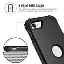For iPhone SE 2022 / SE 2020 Silicone + PC Three-piece Anti-drop Mobile Phone Protection Bback Cover(Black)