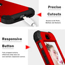 For iPhone SE 2022 / SE 2020 Silicone + PC Three-piece Anti-drop Mobile Phone Protection Bback Cover(Red)