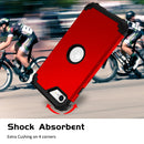 For iPhone SE 2022 / SE 2020 Silicone + PC Three-piece Anti-drop Mobile Phone Protection Bback Cover(Red)