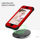 For iPhone SE 2022 / SE 2020 Silicone + PC Three-piece Anti-drop Mobile Phone Protection Bback Cover(Red)