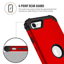 For iPhone SE 2022 / SE 2020 Silicone + PC Three-piece Anti-drop Mobile Phone Protection Bback Cover(Red)