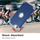 For iPhone SE 2022 / SE 2020 Silicone + PC Three-piece Anti-drop Mobile Phone Protection Bback Cover(Blue)