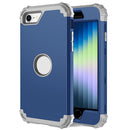 For iPhone SE 2022 / SE 2020 Silicone + PC Three-piece Anti-drop Mobile Phone Protection Bback Cover(Blue)