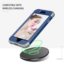 For iPhone SE 2022 / SE 2020 Silicone + PC Three-piece Anti-drop Mobile Phone Protection Bback Cover(Blue)