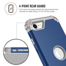 For iPhone SE 2022 / SE 2020 Silicone + PC Three-piece Anti-drop Mobile Phone Protection Bback Cover(Blue)