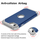 For iPhone SE 2022 / SE 2020 Silicone + PC Three-piece Anti-drop Mobile Phone Protection Bback Cover(Blue)