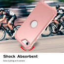 For iPhone SE 2022 / SE 2020 Silicone + PC Three-piece Anti-drop Mobile Phone Protection Bback Cover(Rose Gold)
