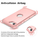 For iPhone SE 2022 / SE 2020 Silicone + PC Three-piece Anti-drop Mobile Phone Protection Bback Cover(Rose Gold)
