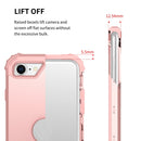 For iPhone SE 2022 / SE 2020 Silicone + PC Three-piece Anti-drop Mobile Phone Protection Bback Cover(Rose Gold)