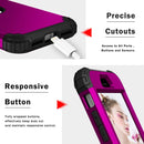 For iPhone SE 2022 / SE 2020 Silicone + PC Three-piece Anti-drop Mobile Phone Protection Bback Cover(Purple)