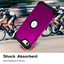 For iPhone SE 2022 / SE 2020 Silicone + PC Three-piece Anti-drop Mobile Phone Protection Bback Cover(Purple)