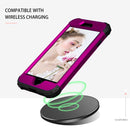 For iPhone SE 2022 / SE 2020 Silicone + PC Three-piece Anti-drop Mobile Phone Protection Bback Cover(Purple)