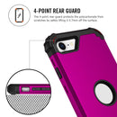 For iPhone SE 2022 / SE 2020 Silicone + PC Three-piece Anti-drop Mobile Phone Protection Bback Cover(Purple)