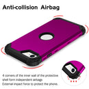 For iPhone SE 2022 / SE 2020 Silicone + PC Three-piece Anti-drop Mobile Phone Protection Bback Cover(Purple)