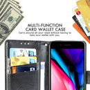 For iPhone SE 2022 / SE 2020 Butterfly Love Flower Embossed Horizontal Flip Leather Case with Bracket / Card Slot / Wallet / Lanyard(Black)