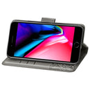 For iPhone SE 2022 / SE 2020 Butterfly Love Flower Embossed Horizontal Flip Leather Case with Bracket / Card Slot / Wallet / Lanyard(Gray)