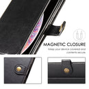 For iPhone SE 2022 / SE 2020 Retro Solid Color Leather Buckle Phone Case with Lanyard & Photo Frame & Card Slot & Wallet & Stand Function(Black)