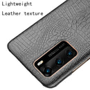 For Huawei P40 Shockproof Crocodile Texture PC + PU Case(Black)