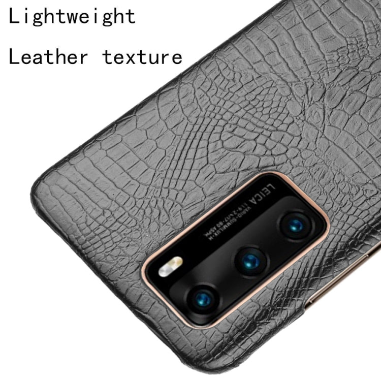 For Huawei P40 Shockproof Crocodile Texture PC + PU Case(Black)