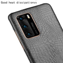 For Huawei P40 Shockproof Crocodile Texture PC + PU Case(Black)