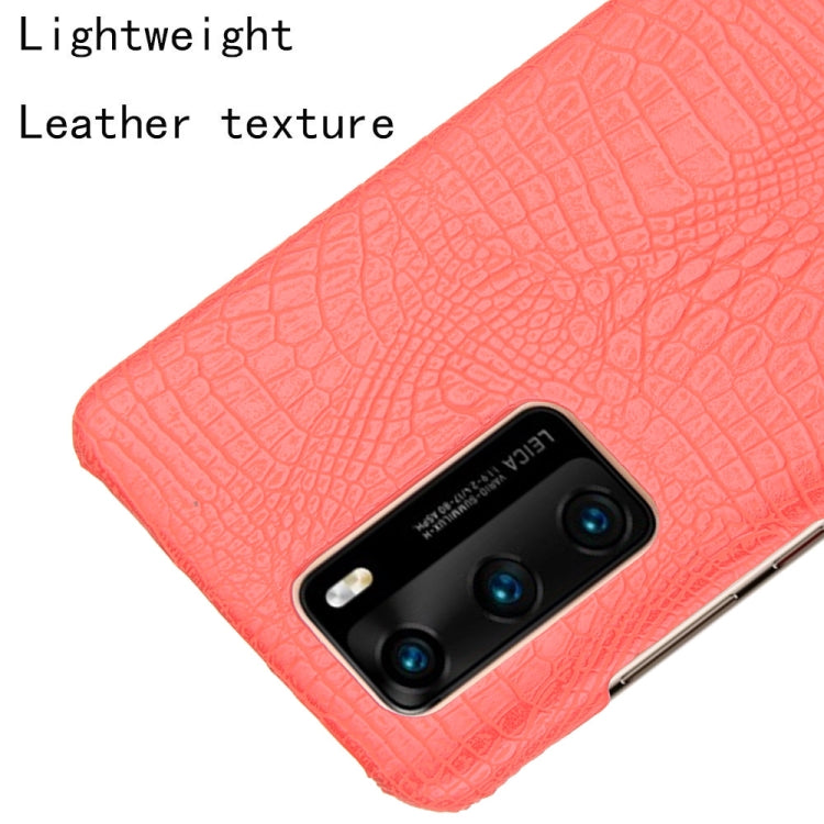 For Huawei P40 Shockproof Crocodile Texture PC + PU Case(Red)