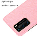 For Huawei P40 Shockproof Crocodile Texture PC + PU Case(Pink)