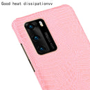 For Huawei P40 Shockproof Crocodile Texture PC + PU Case(Pink)