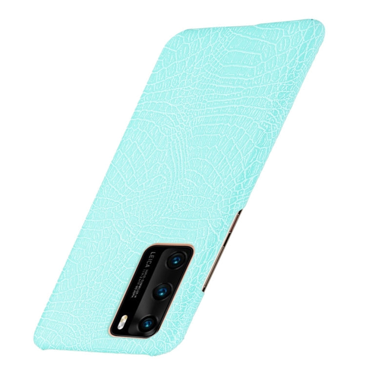 For Huawei P40 Shockproof Crocodile Texture PC + PU Case(Light green)