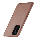 For Huawei P40 Shockproof Crocodile Texture PC + PU Case(Brown)