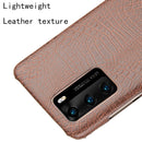 For Huawei P40 Shockproof Crocodile Texture PC + PU Case(Brown)