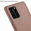For Huawei P40 Shockproof Crocodile Texture PC + PU Case(Brown)